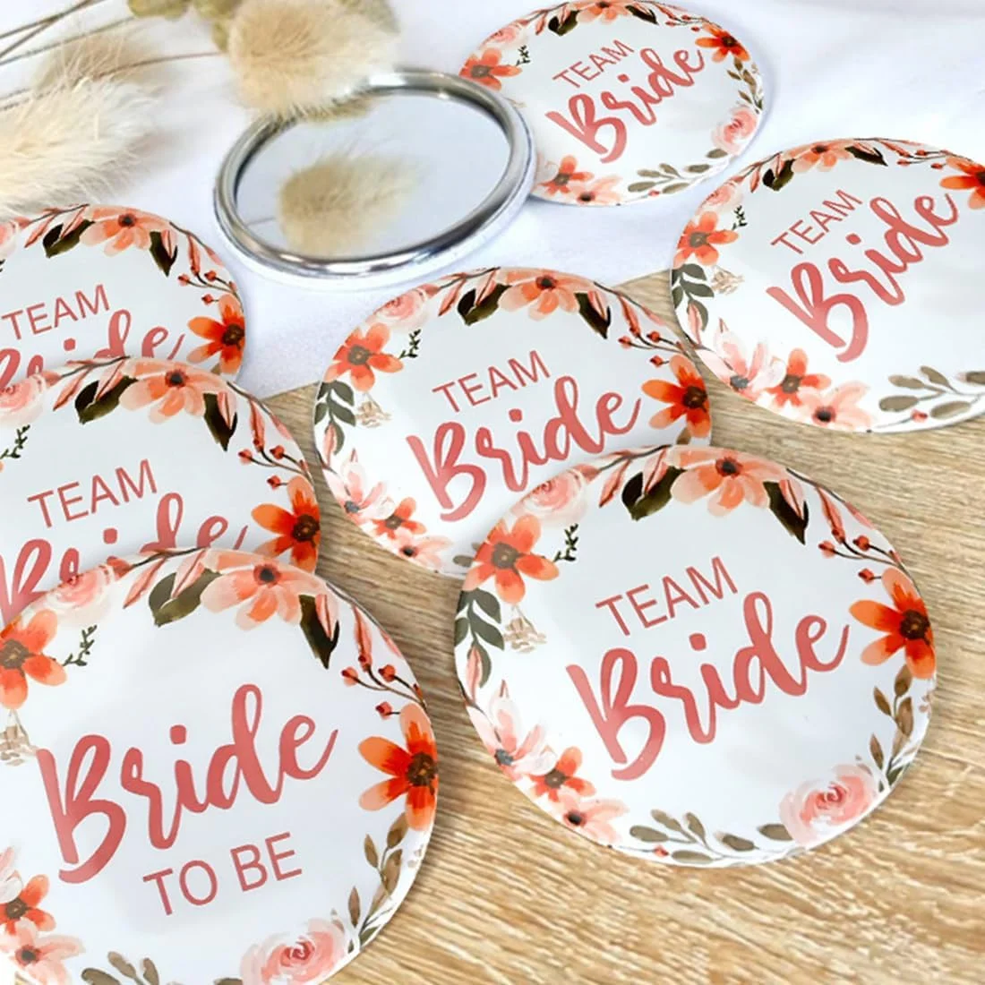 QEQSHQO JGA Women's 6-Piece Wedding Team Buttons, Bridal and Wedding Party Accessories (Pink) QEQSHQO JGA Women's 6-Piece Wedding Team Buttons, Bridal and Wedding Party Accessories (Pink)