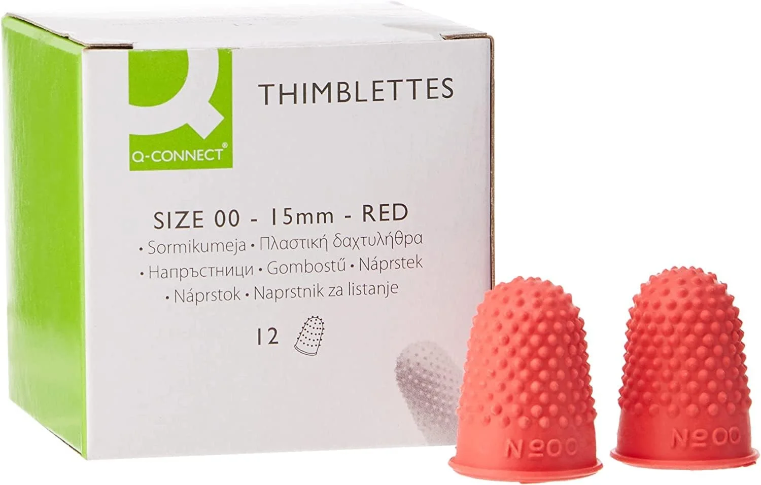 Q-Connect Thimblettes Size 00 Red (12 Pack) KF21507 Q-Connect Thimblettes Size 00 Red (12 Pack) KF21507