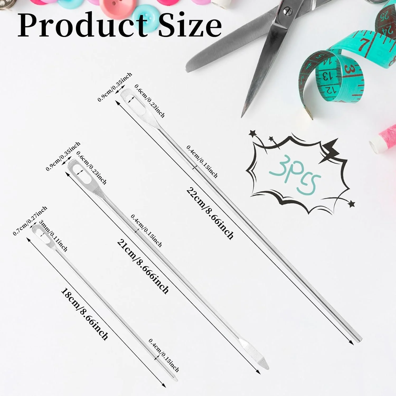 ابزار نخ کشی آسان Qianyu شامل 3 عدد، سوزن نخ کشی ساده، کیت سوزن جایگزین نخ کشی سریع برای هودی، ژاکت، شلوار ورزشی، شلوارک شنا، شورت، شلوار، طناب های ضخیم تر