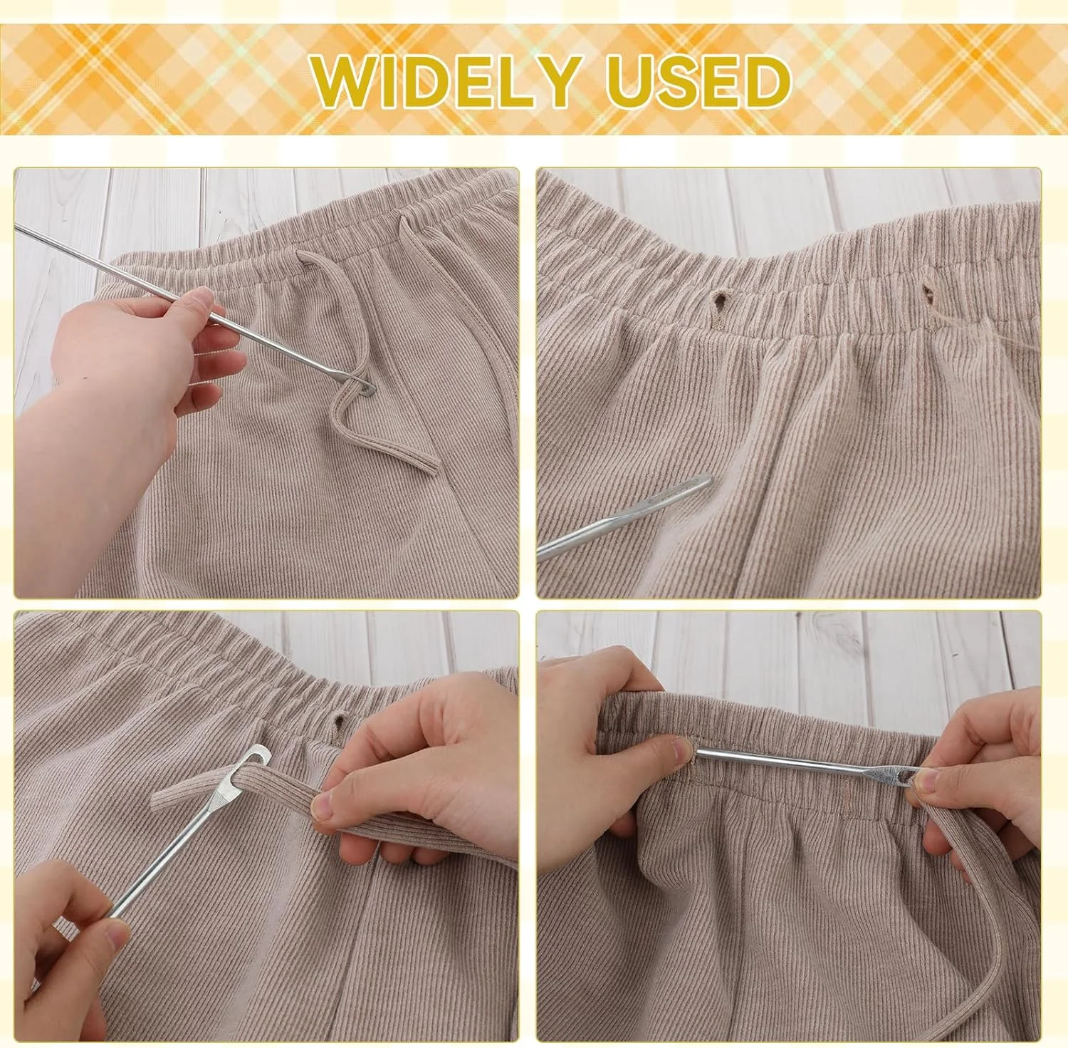 ابزار نخ کشی آسان و سریع Qianyu، سوزن نخ کشی برای هودی، ابزار جایگزینی نخ برای شلوار، ژاکت، شلوار ورزشی، شلوارک شنا، شورت