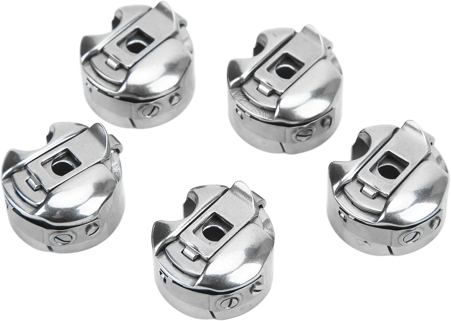 قانیه گن 5 عدد جعبه ماسوره چرخ خیاطی، لوازم جانبی چرخ خیاطی استیل ضد زنگ، مناسب برای چرخ خیاطی های صنعتی برقی و خانگی قانیه گن 5 عدد جعبه ماسوره چرخ خیاطی، لوازم جانبی چرخ خیاطی استیل ضد زنگ، مناسب برای چرخ خیاطی های صنعتی برقی و خانگی