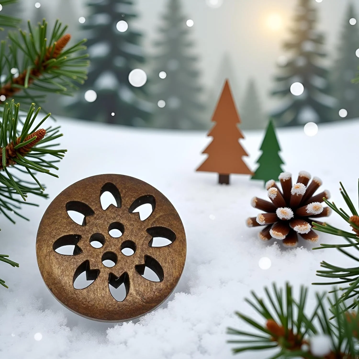 پوریوپرل 20 عدد دکمه چوبی قهوه ای طرح دانه برف با 4 سوراخ، دکمه های خیاطی چوبی برای صنایع دستی DIY، لوازم خیاطی پوریوپرل 20 عدد دکمه چوبی قهوه ای طرح دانه برف با 4 سوراخ، دکمه های خیاطی چوبی برای صنایع دستی DIY، لوازم خیاطی