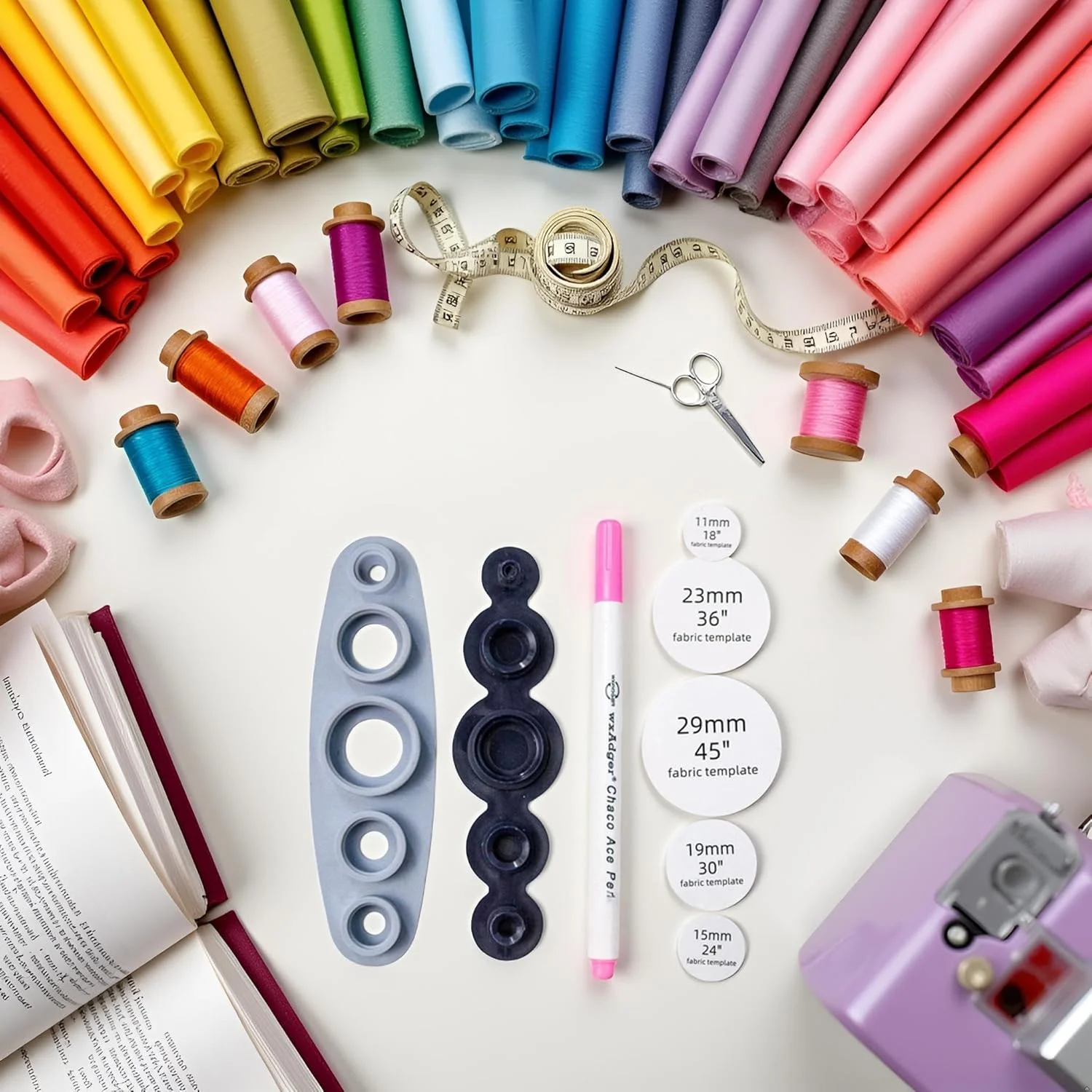 ابزار ساخت دکمه روکش دار PurYupearl - مجموعه ای برای ساخت دکمه های روکش دار سفارشی (سایز 11-29 میلی متر) - لوازم خیاطی و صنایع دستی ابزار ساخت دکمه روکش دار PurYupearl - مجموعه ای برای ساخت دکمه های روکش دار سفارشی (سایز 11-29 میلی متر) - لوازم خیاطی و صنایع دستی