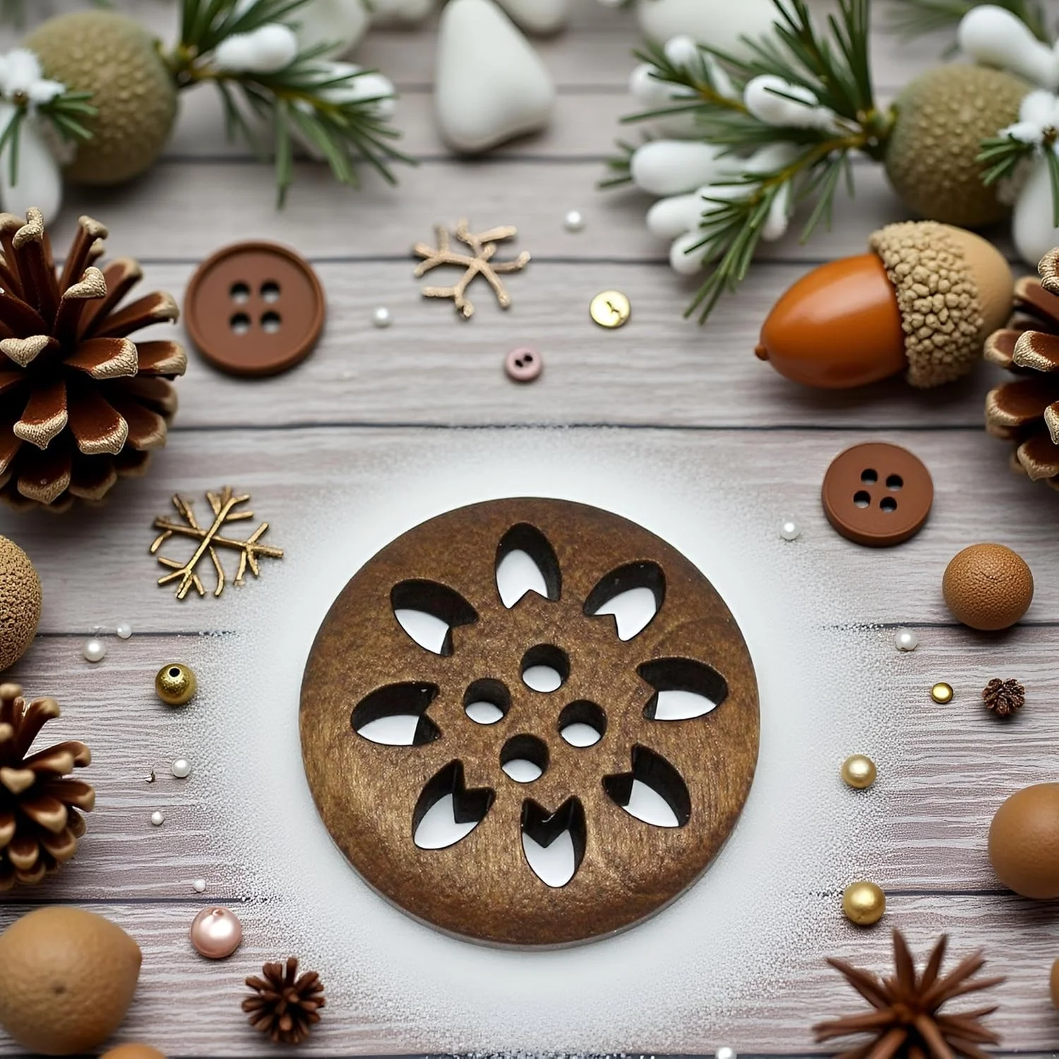 پوریوپرل 20 عدد دکمه چوبی قهوه ای طرح دانه برف با 4 سوراخ، دکمه های خیاطی چوبی برای صنایع دستی DIY، لوازم خیاطی پوریوپرل 20 عدد دکمه چوبی قهوه ای طرح دانه برف با 4 سوراخ، دکمه های خیاطی چوبی برای صنایع دستی DIY، لوازم خیاطی