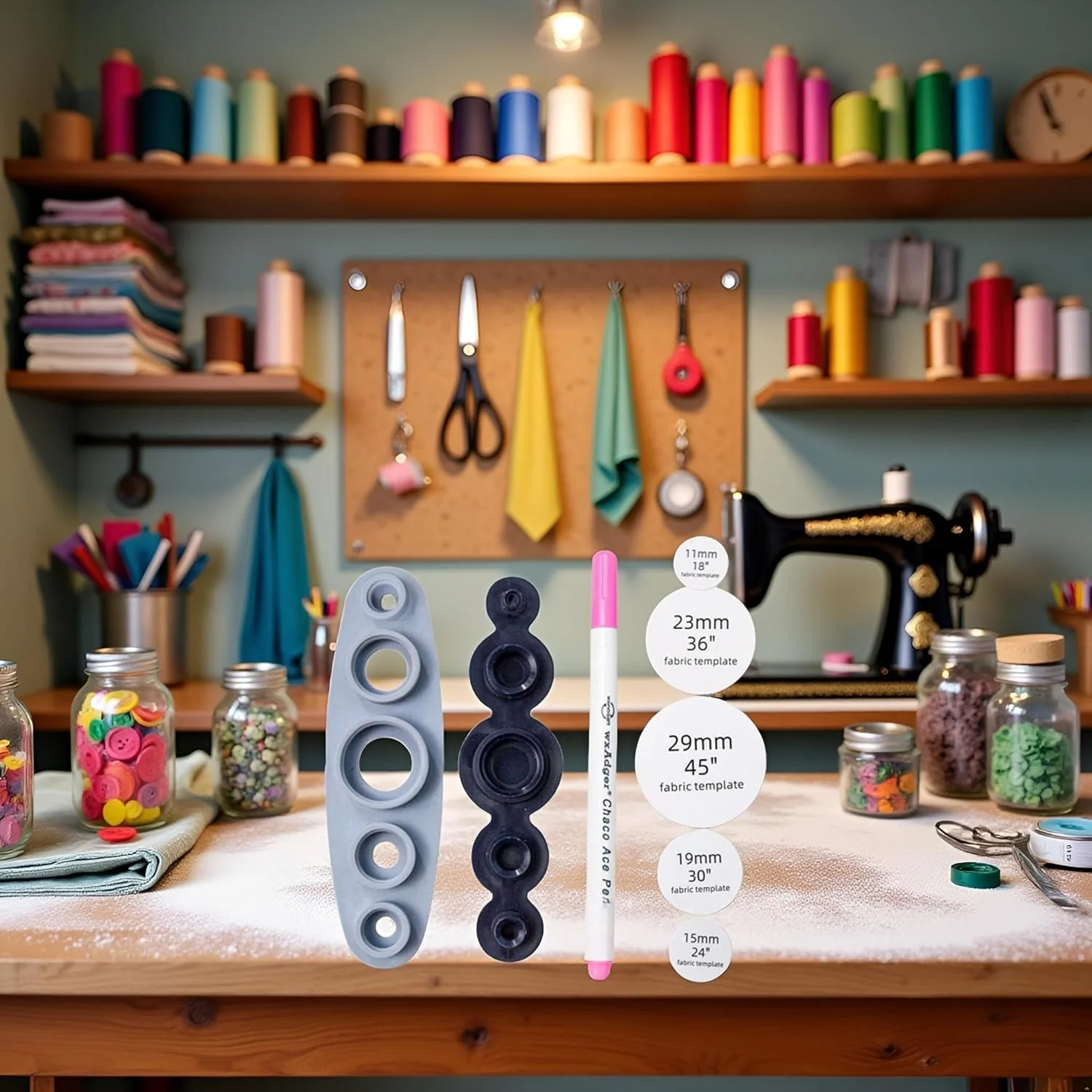 ابزار ساخت دکمه روکش دار PurYupearl - مجموعه ای برای ساخت دکمه های روکش دار سفارشی (سایز 11-29 میلی متر) - لوازم خیاطی و صنایع دستی ابزار ساخت دکمه روکش دار PurYupearl - مجموعه ای برای ساخت دکمه های روکش دار سفارشی (سایز 11-29 میلی متر) - لوازم خیاطی و صنایع دستی