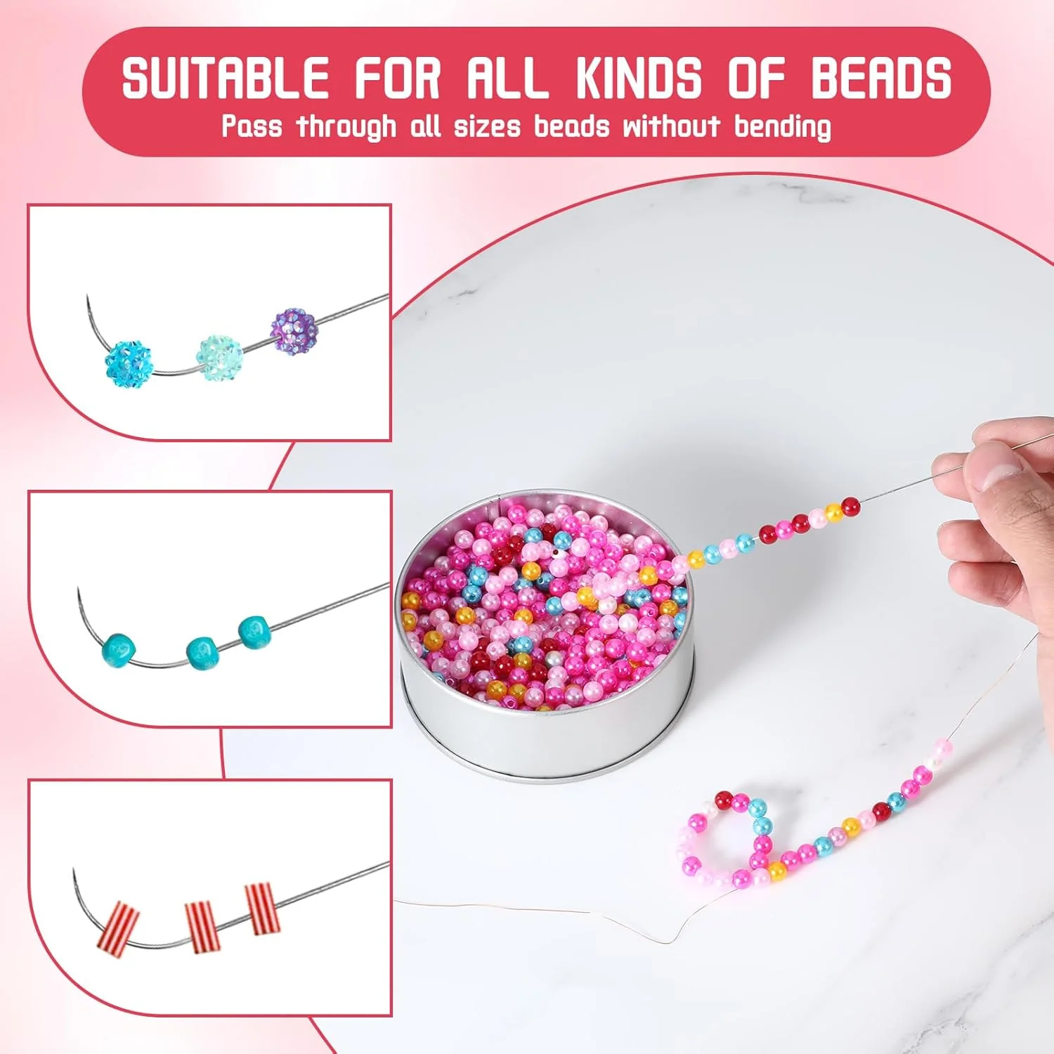 پتولا 4 عدد سوزن مهره بافی منحنی، 9.3 سانتی متر، سوزن های مهره چرخان استیل ضد زنگ، قطر 0.7 میلی متر، سوزن های مهره رشته ای با دسته مستقیم برای ساخت جواهرات، دستبند، گردنبند و صنایع دستی پتولا 4 عدد سوزن مهره بافی منحنی، 9.3 سانتی متر، سوزن های مهره چرخان استیل ضد زنگ، قطر 0.7 میلی متر، سوزن های مهره رشته ای با دسته مستقیم برای ساخت جواهرات، دستبند، گردنبند و صنایع دستی