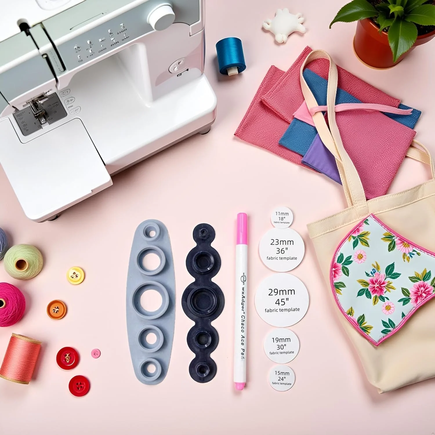 ابزار ساخت دکمه روکش دار PurYupearl - مجموعه ای برای ساخت دکمه های روکش دار سفارشی (سایز 11-29 میلی متر) - لوازم خیاطی و صنایع دستی ابزار ساخت دکمه روکش دار PurYupearl - مجموعه ای برای ساخت دکمه های روکش دار سفارشی (سایز 11-29 میلی متر) - لوازم خیاطی و صنایع دستی