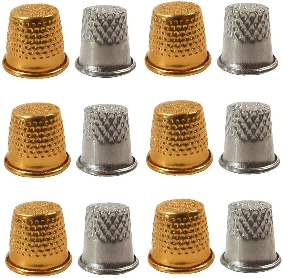 80 عدد محافظ انگشت فلزی، انگشتانه های خیاطی قدیمی، حلقه محافظ انگشت، سوزن گیره ای، لوازم جانبی صنایع دستی، ابزار کاردستی دستی چرخ خیاطی