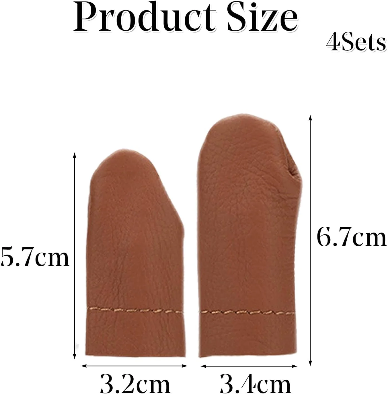 4 جفت محافظ انگشت چرمی، محافظ انگشت بافتنی نمدی سوزنی، محافظ انگشت قلاب دوزی گلدوزی، لنت های انگشتی انگشتانه خیاطی دست ساز (چهار رنگ تصادفی)