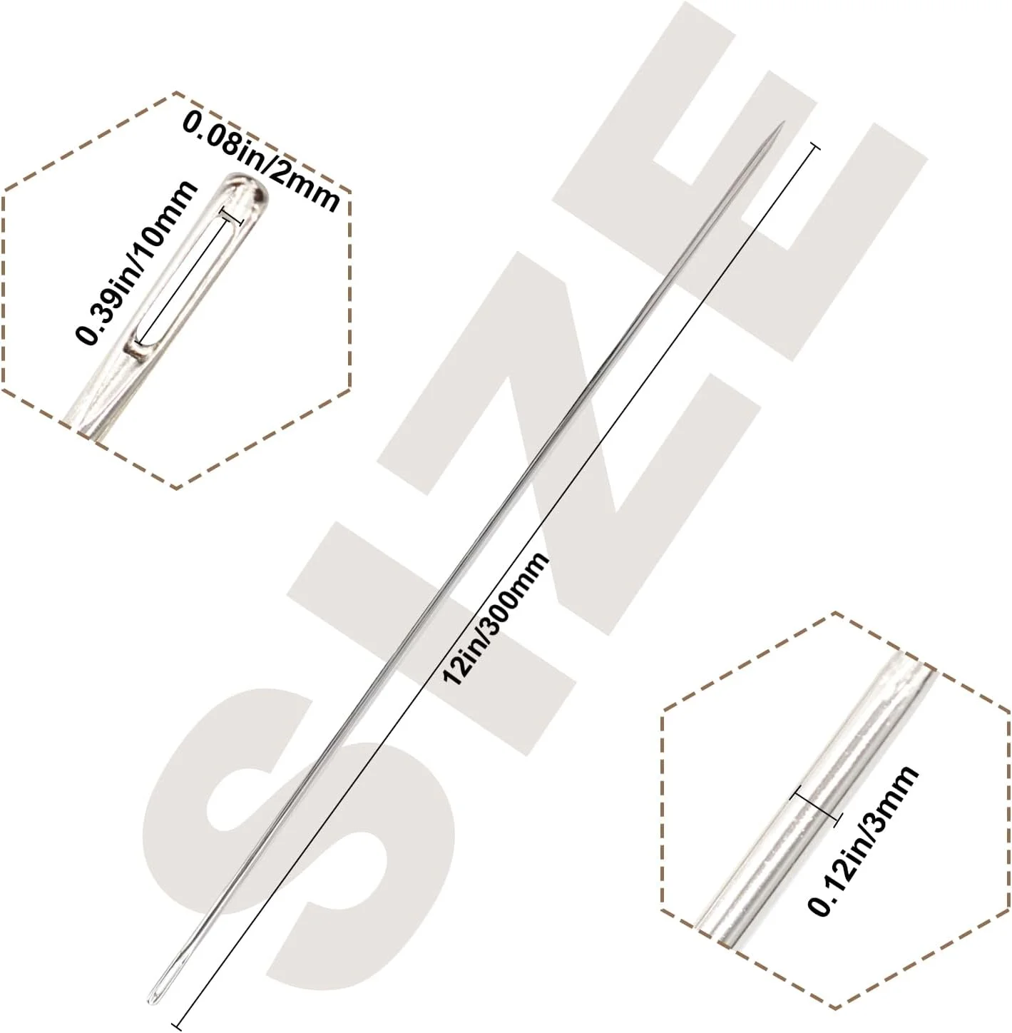دو عدد سوزن روکش دوزی حرفه ای 12 اینچی، سوزن های خیاطی بلند، سوزن های دستی روکش دوزی مستقیم بلند، سوزن های خیاطی دستی با سوراخ بزرگ، برای روکش دوزی منزل، فرش، چرم، دوخت تعمیر بوم دو عدد سوزن روکش دوزی حرفه ای 12 اینچی، سوزن های خیاطی بلند، سوزن های دستی روکش دوزی مستقیم بلند، سوزن های خیاطی دستی با سوراخ بزرگ، برای روکش دوزی منزل، فرش، چرم، دوخت تعمیر بوم