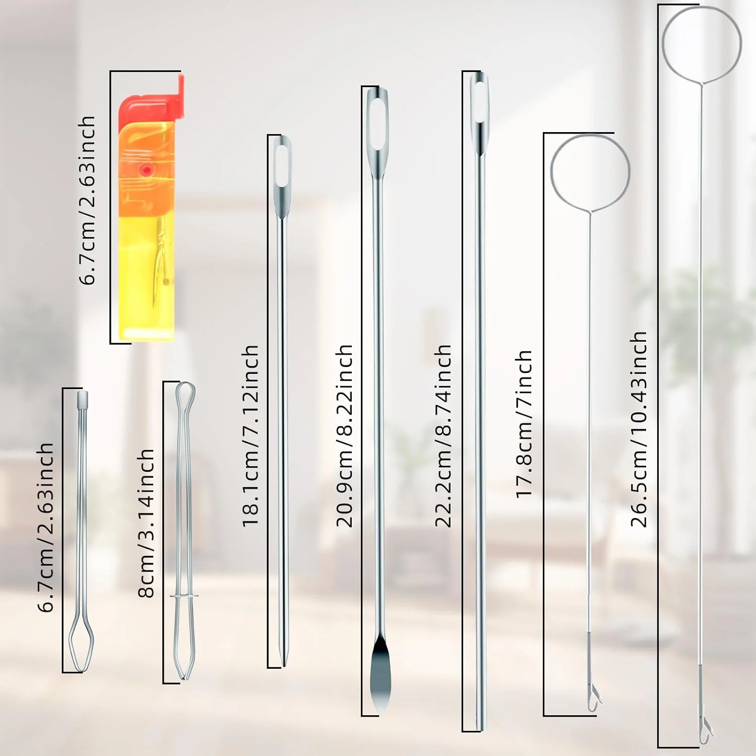 مجموعه ابزار خیاطی و کاردستی Pretwad شامل 8 قطعه ابزار برگردان حلقه و ابزار نخ کش بند، ابزار برگردان حلقه برای مهره های سیلیکونی، ابزار گیره گره برای مهره های سیلیکونی با گیره های نخ کش طناب ساده و قلاب