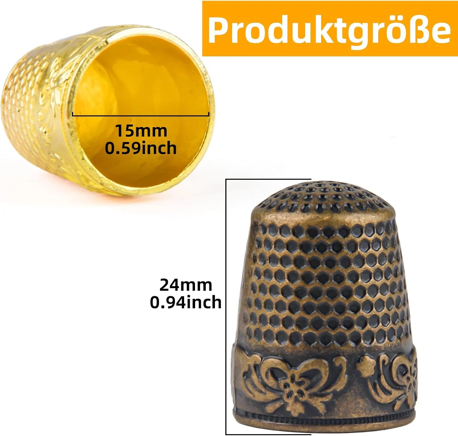 پک 6 عددی انگشتانه فلزی خیاطی Pretwad، محافظ انگشت خیاطی فلزی مقاوم ساخته شده از فلز با شیارهای کوچک، انگشتانه فلزی خیاطی برای خیاطی، لوازم جانبی صنایع دستی خیاطی برای بافندگی، صنایع دستی