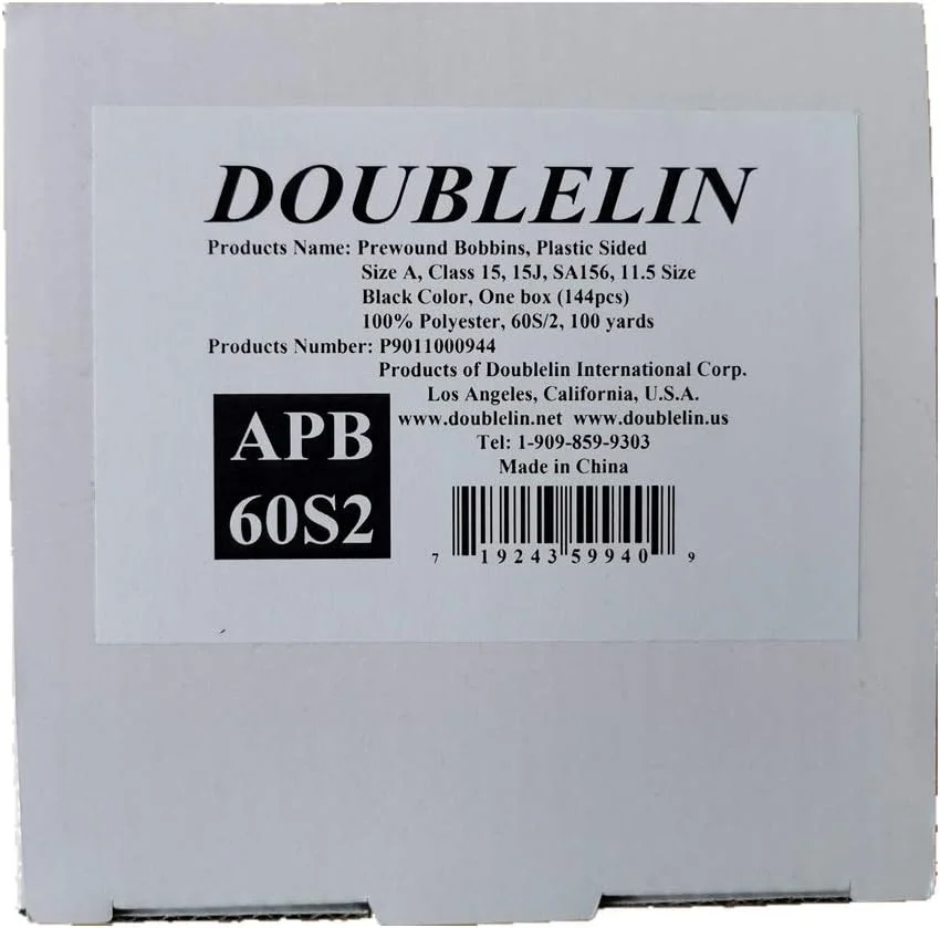 144 عدد ماسوره از پیش پیچیده شده سایز A برای چرخ خیاطی/گلدوزی خانگی، مناسب برای چرخ های گلدوزی برادر، پلاستیکی، سایز A، کلاس 15، 15J، SA156، رنگ مشکی، 100% پلی استر، 60S/2 100 یارد