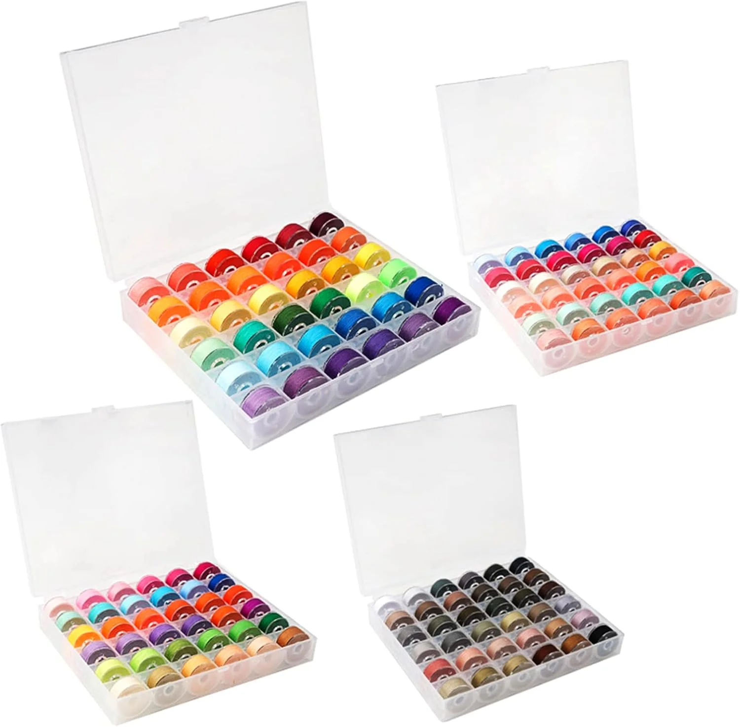 144 عدد نخ ماسوره از پیش پیچیده شده با جعبه نگهداری، نخ های خیاطی رنگی برای گلدوزی، مناسب برای اکثر چرخ خیاطی ها 144 عدد نخ ماسوره از پیش پیچیده شده با جعبه نگهداری، نخ های خیاطی رنگی برای گلدوزی، مناسب برای اکثر چرخ خیاطی ها