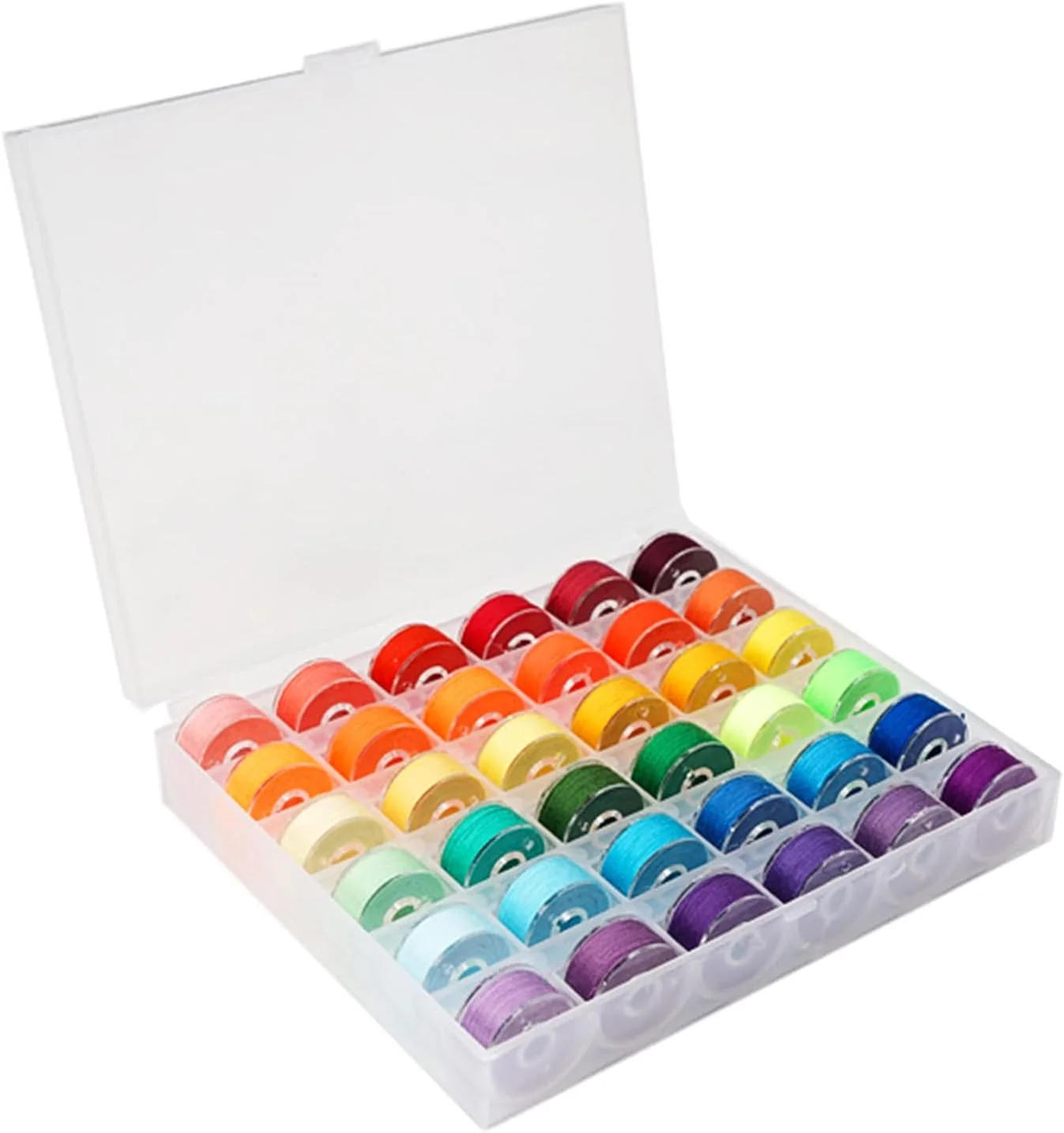 144 عدد نخ ماسوره از پیش پیچیده شده با جعبه نگهداری، نخ های خیاطی رنگی برای گلدوزی، مناسب برای اکثر چرخ خیاطی ها