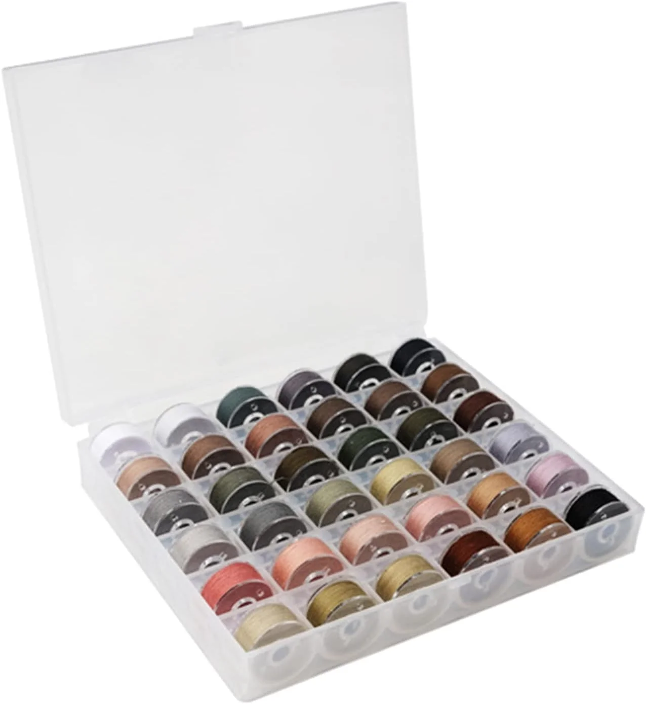 144 عدد نخ ماسوره از پیش پیچیده شده با جعبه نگهداری، نخ های خیاطی رنگی برای گلدوزی، مناسب برای اکثر چرخ خیاطی ها