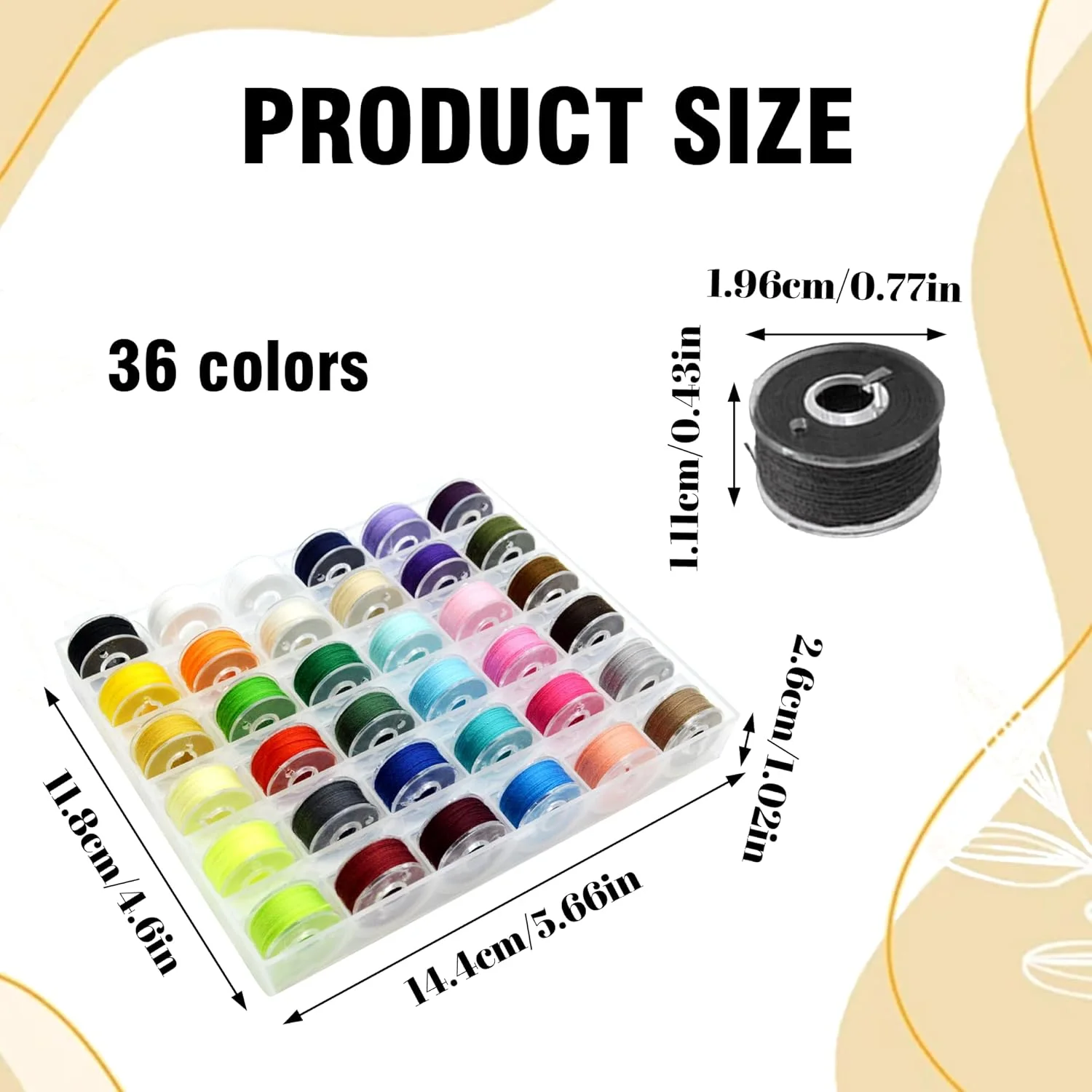 36 عدد نخ ماسوره چرخ خیاطی با جعبه نگهداری، مجموعه ماسوره های از پیش پیچیده شده، رنگ های متنوع، نخ های پلی استر، لوازم جانبی چرخ خیاطی برای چرخ های خیاطی Brother Singer Babylock Janome Elna Kenmore 36 عدد نخ ماسوره چرخ خیاطی با جعبه نگهداری، مجموعه ماسوره های از پیش پیچیده شده، رنگ های متنوع، نخ های پلی استر، لوازم جانبی چرخ خیاطی برای چرخ های خیاطی Brother Singer Babylock Janome Elna Kenmore