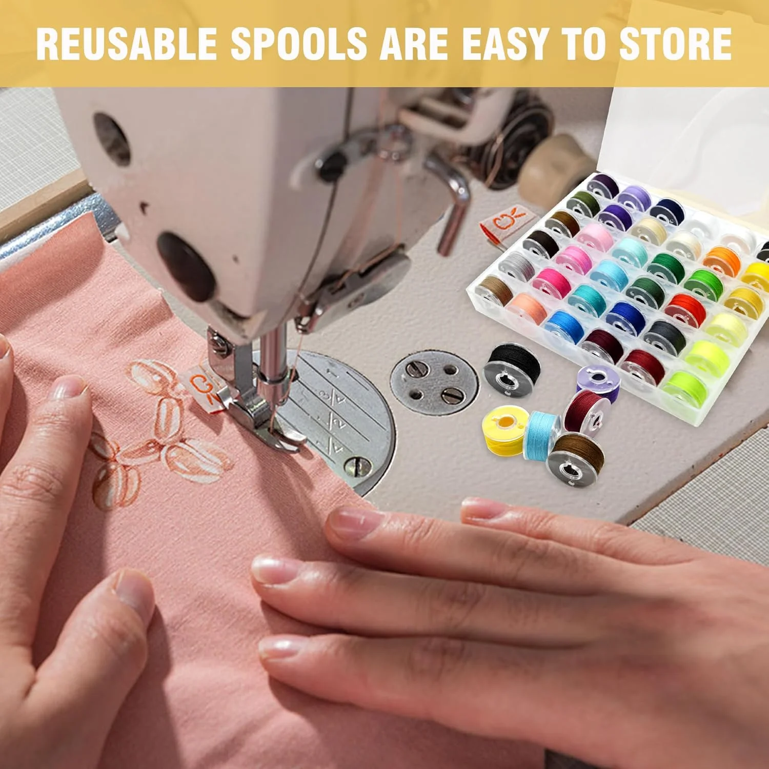 36 عدد نخ ماسوره چرخ خیاطی با جعبه نگهداری، مجموعه ماسوره های از پیش پیچیده شده، رنگ های متنوع، نخ های پلی استر، لوازم جانبی چرخ خیاطی برای چرخ های خیاطی Brother Singer Babylock Janome Elna Kenmore 36 عدد نخ ماسوره چرخ خیاطی با جعبه نگهداری، مجموعه ماسوره های از پیش پیچیده شده، رنگ های متنوع، نخ های پلی استر، لوازم جانبی چرخ خیاطی برای چرخ های خیاطی Brother Singer Babylock Janome Elna Kenmore