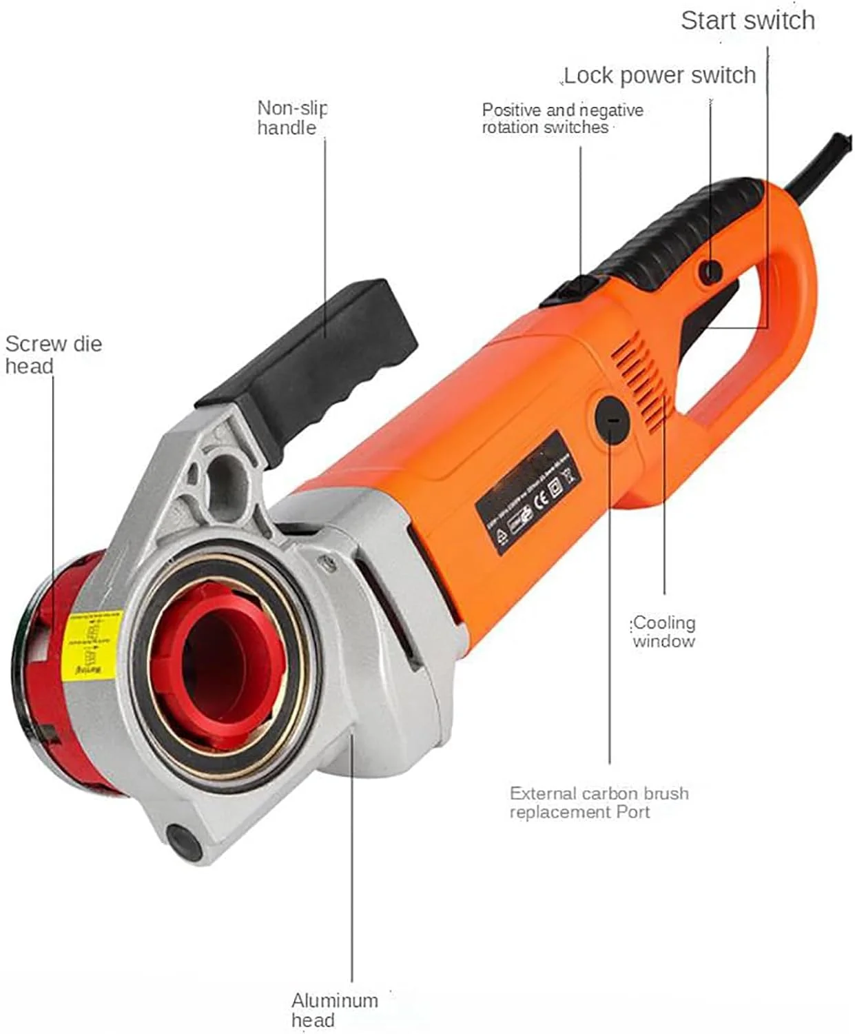 Portable Pipe Threader,Electric Pipe Threader, 2300W Pipe Threading Machine, Pipe Threader Machine Copper Motor w/ 6 Dies (1/2" 3/4" 1" 1-1/4" 1-1/2" 2") & Carrying Case Portable Pipe Threader,Electric Pipe Threader, 2300W Pipe Threading Machine, Pipe Threader Machine Copper Motor w/ 6 Dies (1/2" 3/4" 1" 1-1/4" 1-1/2" 2") & Carrying Case