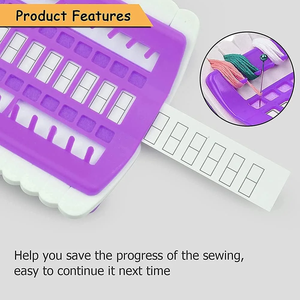 نظم دهنده نخ گلدوزی 50 تایی، 15 عدد کارت کاغذی قابل تعویض، نگهدارنده نخ (بنفش) نظم دهنده نخ گلدوزی 50 تایی، 15 عدد کارت کاغذی قابل تعویض، نگهدارنده نخ (بنفش)