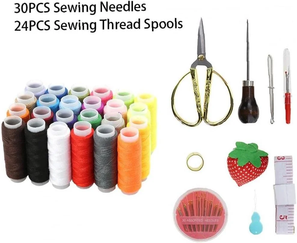 جعبه خیاطی چوبی قابل حمل DIY لوازم خیاطی با جعبه سازمان دهنده لوازم جانبی کیت برای مادربزرگ دختر خانم ها هدیه خانگی سرگرمی