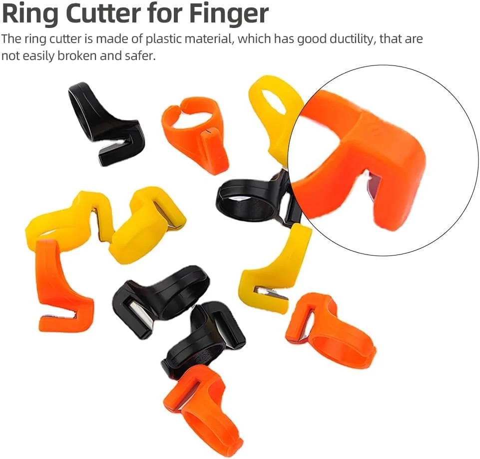 ۱۲ عدد انگشتی چاقویی، نخ بُر قابل حمل برای لحاف دوزی، انگشتانه بُر، ابزار برش نخ انگشتی DIY با تیغه برای برش نخ، نخ ماهیگیری، بافندگی، رنگ های مختلف