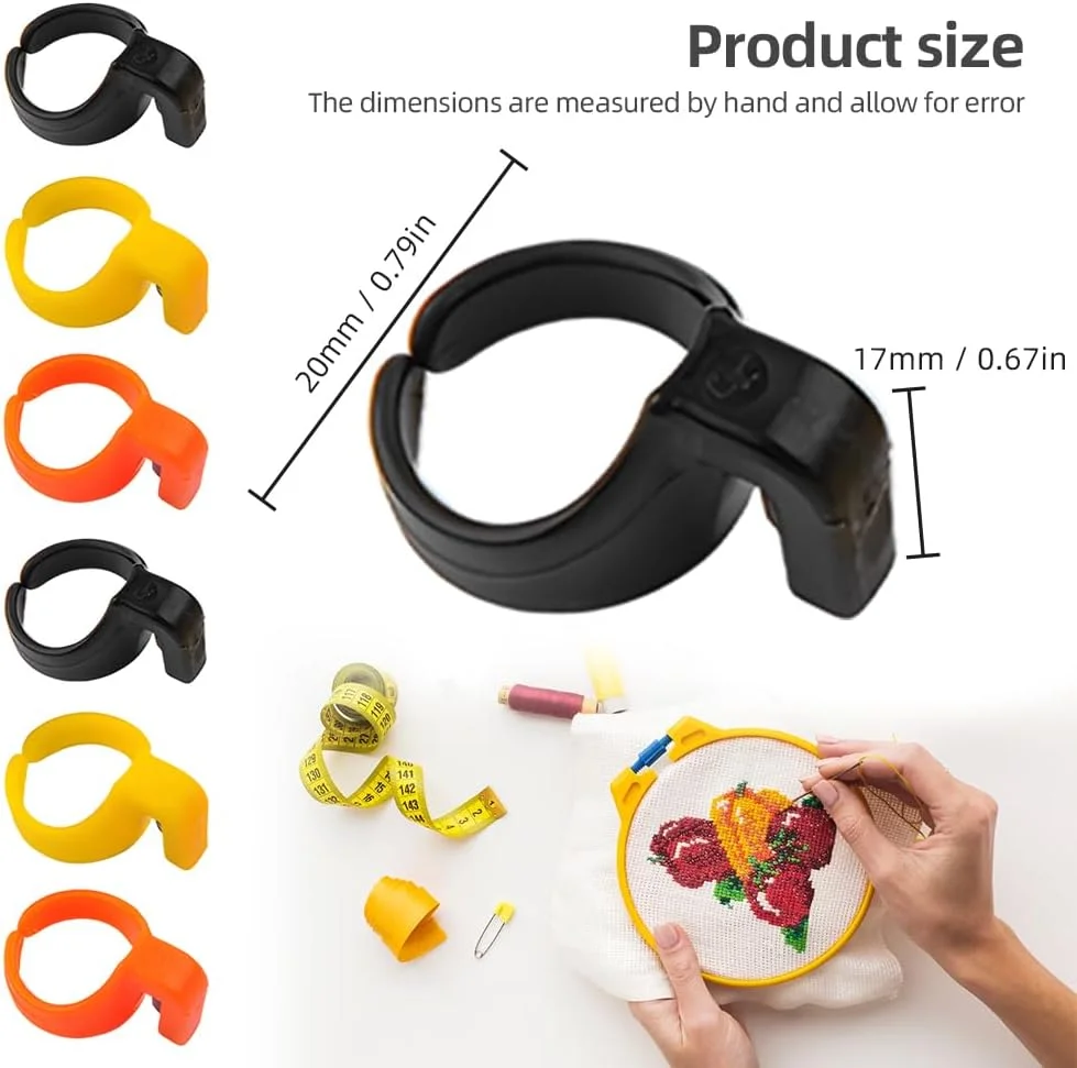 ۱۲ عدد انگشتی چاقویی، نخ بُر قابل حمل برای لحاف دوزی، انگشتانه بُر، ابزار برش نخ انگشتی DIY با تیغه برای برش نخ، نخ ماهیگیری، بافندگی، رنگ های مختلف