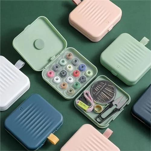 جعبه خیاطی، جعبه خیاطی مغناطیسی قابل حمل خانگی چند منظوره، جعبه خیاطی، مجموعه انگشتانه، جعبه نگهداری سوزن خیاطی، کیت خیاطی برای بزرگسالان (سبز)