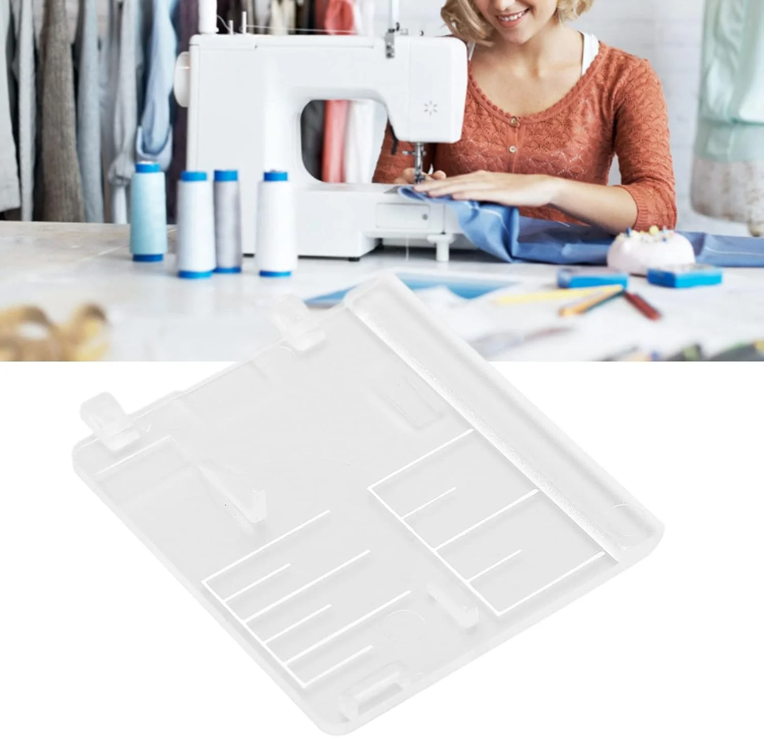 صفحه پوشش ماسوره، صفحه پوشش ماسوره چرخ خیاطی پلاستیکی شفاف قابل حمل، قطعات چرخ خیاطی، جنس ABS، جایگزین برای وایکینگ