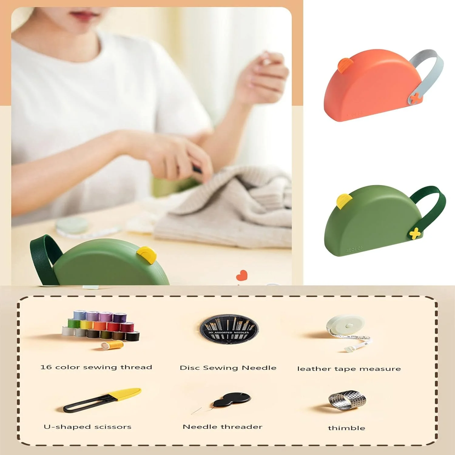 جعبه خیاطی مغناطیسی قابل حمل مجموعه جعبه ابزار کامل چند منظوره