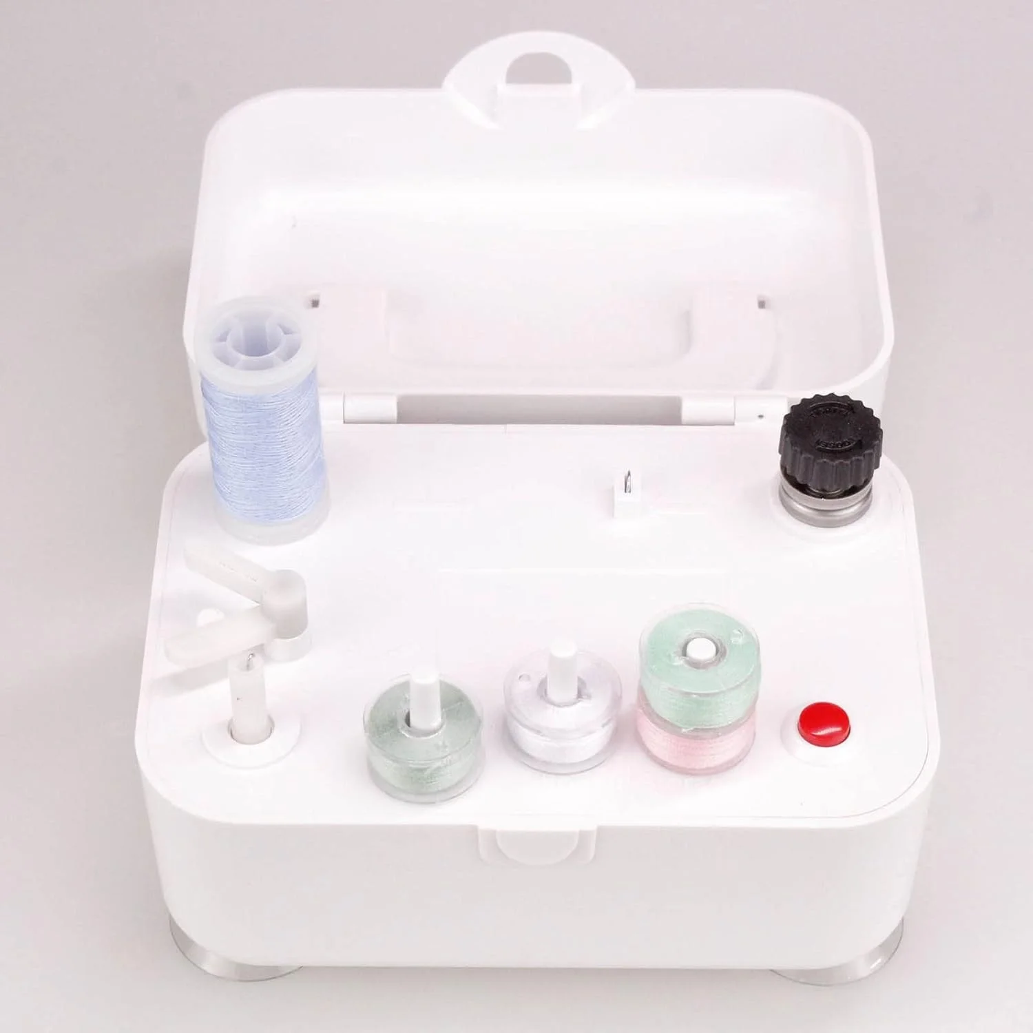 دستگاه نخ پیچ برقی قابل حمل، دستگاه نخ پیچ ماسوره، ابزار نخ پیچی خودکار چرخ خیاطی، استفاده از دستگاه برای پیچیدن سریع و یکنواخت ماسوره