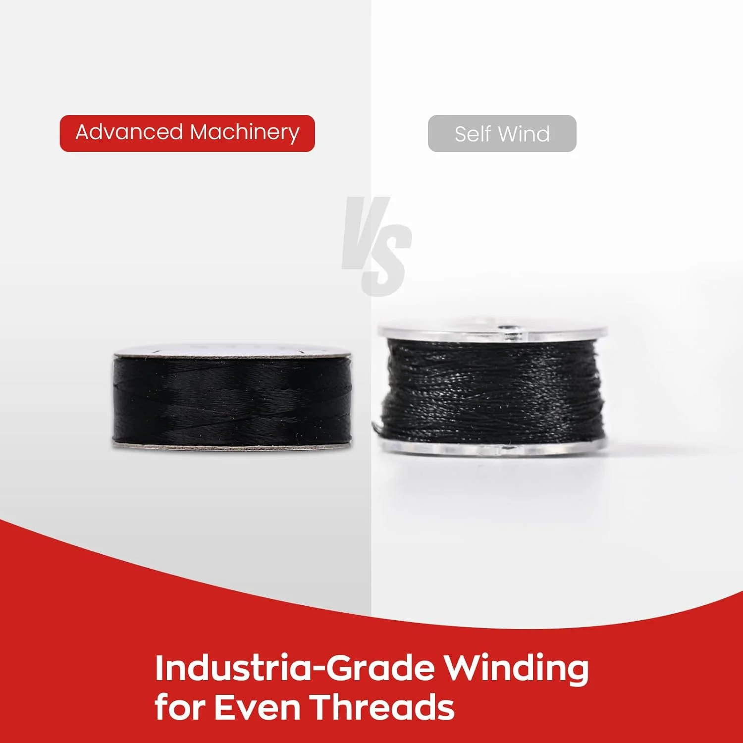 ماسوره های از پیش پیچیده شده Poolin RICHWORD، 144 عدد سایز L(SA155)، نخ ماسوره پلی استر 75D/2(60WT) برای گلدوزی و چرخ خیاطی، 120 یارد (مقوایی مشکی)