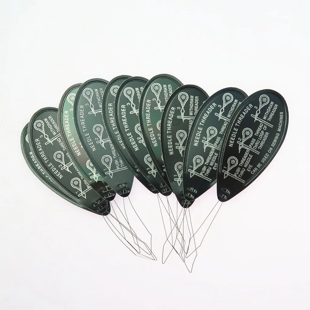 مجموعه سوزن نخ کن و سیم کمان نخ‌کش محبوب برای چرخ خیاطی، ابزاری آسان برای نخ کردن سوزن، تقریبا 10 عدد
