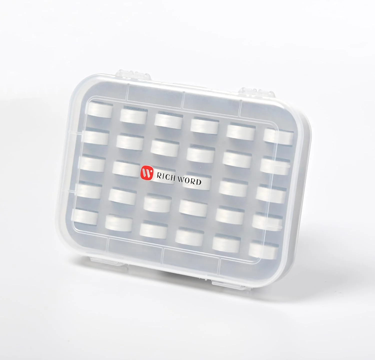 جعبه نگهداری ماسوره 30 خانه Poolin RICHWORD، جعبه ماسوره پلاستیکی ضخیم شده با اسفنج ثابت، ابزار چرخ خیاطی