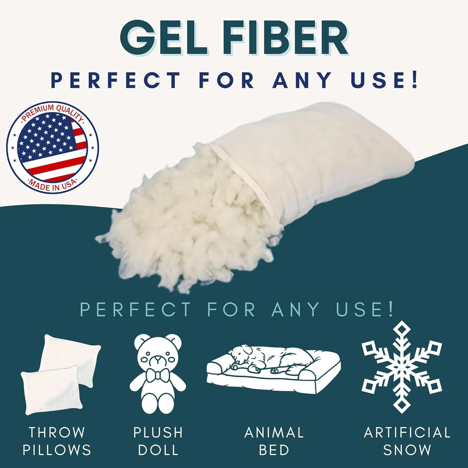 الیاف پلی استر برای پر کردن – 225 گرم الیاف پلی استر با تراکم بالا برای کوسن مبل، بالش، حیوانات عروسکی، اسباب بازی، صنایع دستی و DIY – الیاف نرم، کرکی و با قابلیت ارتجاعی بالا – دارای گواهینامه Oeko-TEX