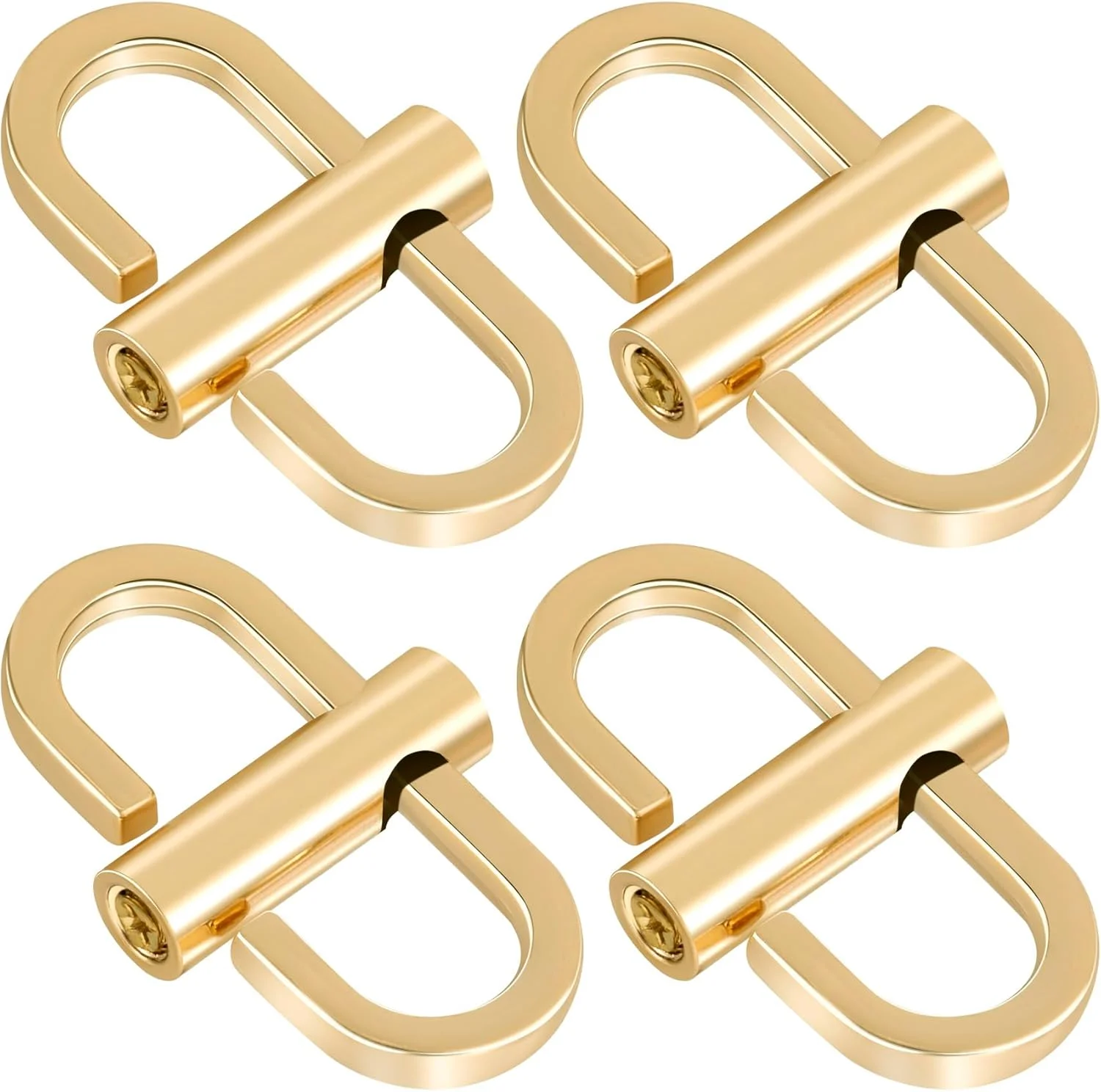 گیره کوتاه کننده زنجیر کیف Pndeyo آلیاژی 4 عددی، سگک گیره زنجیر کیف پول قابل تنظیم 360 درجه چرخان، لوازم جانبی سخت افزاری قفل کوتاه کننده گردنبند برای کوتاه کردن زنجیر کیف - طلایی
