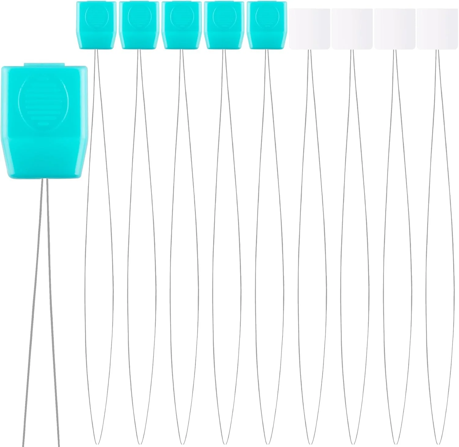 Pndeyo 8 عدد سوزن نخ کن پانچ بلند، ابزار نخ کشی سوزن پانچ، لوازم جانبی خیاطی سوزن نخ کشی با دسته پلاستیکی یا دسته کاغذی چسبنده برای گلدوزی، کوک متقاطع، صنایع دستی DIY