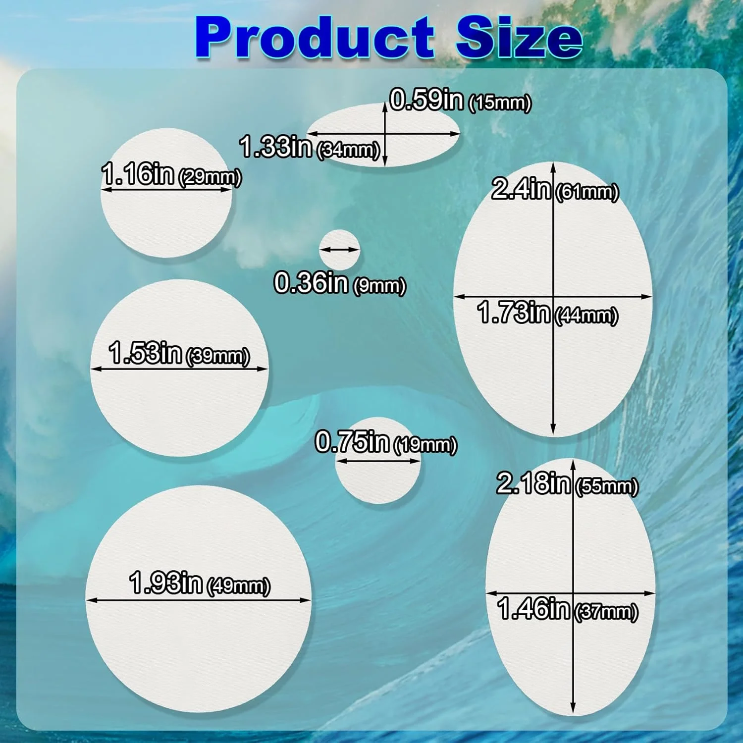 پَچ های تعمیر کاپشن پفی Pndeyo، 16 عددی، پچ تعمیر پارچه نایلونی خود چسب، نوار ضد آب گرد و بیضی شکل برای تعمیر سوراخ های کت، لباس، چادر، کیسه خواب، شلوار اسکی - سفید