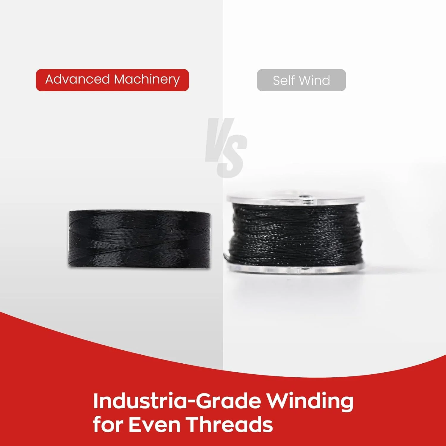 ماسوره های از پیش پر شده پولین ریچورد، 144 عدد سایز L(SA155)، نخ ماسوره پلی استر 75D/2(60WT) برای گلدوزی و چرخ خیاطی، 120 یارد (مشکی، بدون لبه)