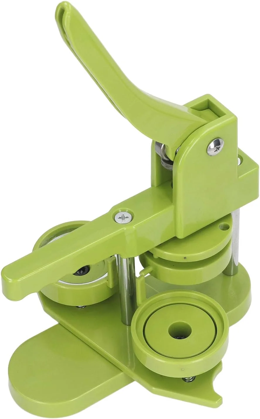 دستگاه دکمه ساز Plyisty، دستگاه دکمه پین DIY، دستگاه پرس دکمه بج با 100 عدد قطعات دکمه، برش دایره ای، کتاب (58 میلی متر)