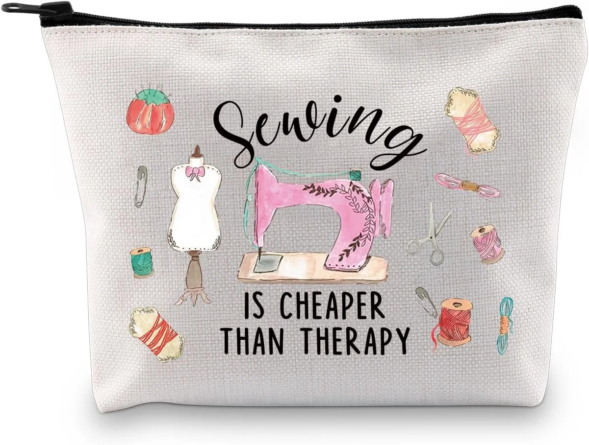کیف لوازم آرایش PLITI هدیه ای برای دوستداران خیاطی، خیاطی ارزان تر از تراپی است، کیف آرایش برای لحاف دوز، خیاط و درزی (کیف خیاطی ارزان تر)