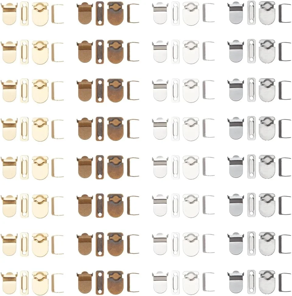 PLIGREAT 32 جفت قلاب و قزن در 4 رنگ، بست های بدون دوخت، قلاب فلزی کمر و بست میله ای، قلاب های بدون دوخت برای شلوار، لباس، دامن، خیاطی و صنایع دستی DIY