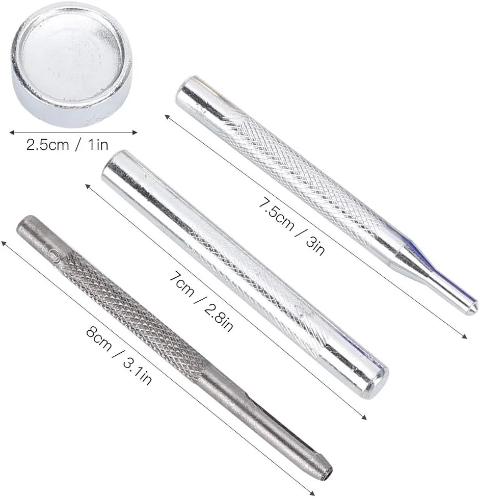 ست انبر دکمه فشاری، ابزار دکمه فشاری برای چرم، برنجی، قوی و بادوام، مجموعه 120 عددی برای کاپشن، کت، پالتو، لباس