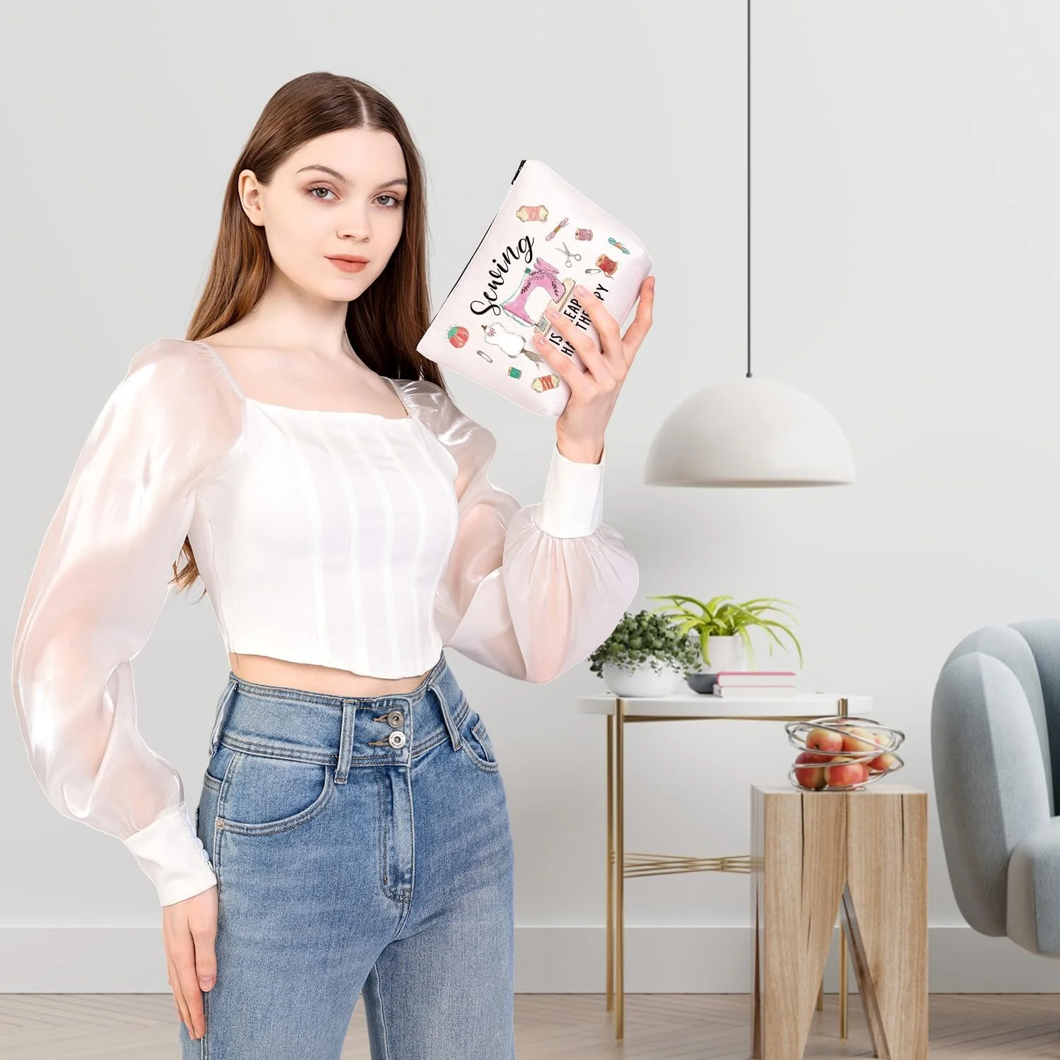 کیف لوازم آرایش PLITI هدیه ای برای دوستداران خیاطی، خیاطی ارزان تر از تراپی است، کیف آرایش برای لحاف دوز، خیاط و درزی (کیف خیاطی ارزان تر)