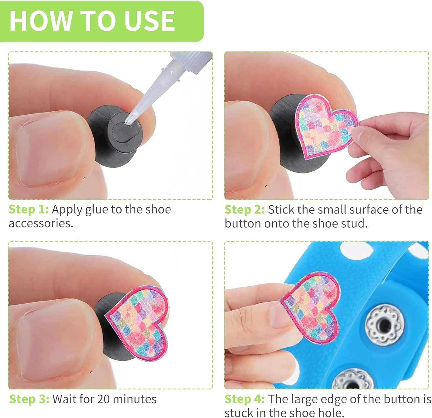 200 عدد دکمه پلاستیکی سگک دار، 2 رنگ مشکی و شفاف، لوازم جانبی تزئینی کفش، دکمه های دستبند تزئینی برای لوازم جانبی پشت کفش