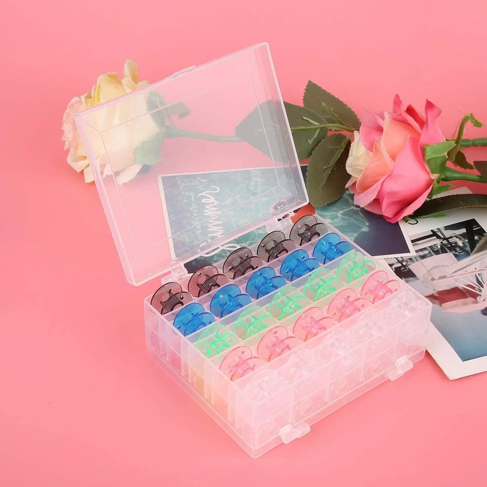 جعبه پلاستیکی قرقره های رنگی شفاف، کیت ماسوره چرخ خیاطی، سازماندهی شده و استفاده آسان برای علاقه مندان به خیاطی خانگی جعبه پلاستیکی قرقره های رنگی شفاف، کیت ماسوره چرخ خیاطی، سازماندهی شده و استفاده آسان برای علاقه مندان به خیاطی خانگی