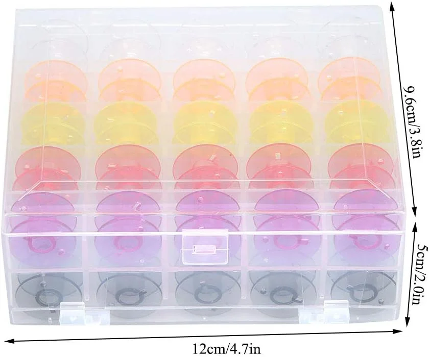 جعبه پلاستیکی دو طبقه 50 عددی قرقره های پلاستیکی شفاف رنگی ابزار قرقره چرخ خیاطی برای نخ خیاطی دستگاه دوخت دستی جعبه پلاستیکی دو طبقه 50 عددی قرقره های پلاستیکی شفاف رنگی ابزار قرقره چرخ خیاطی برای نخ خیاطی دستگاه دوخت دستی