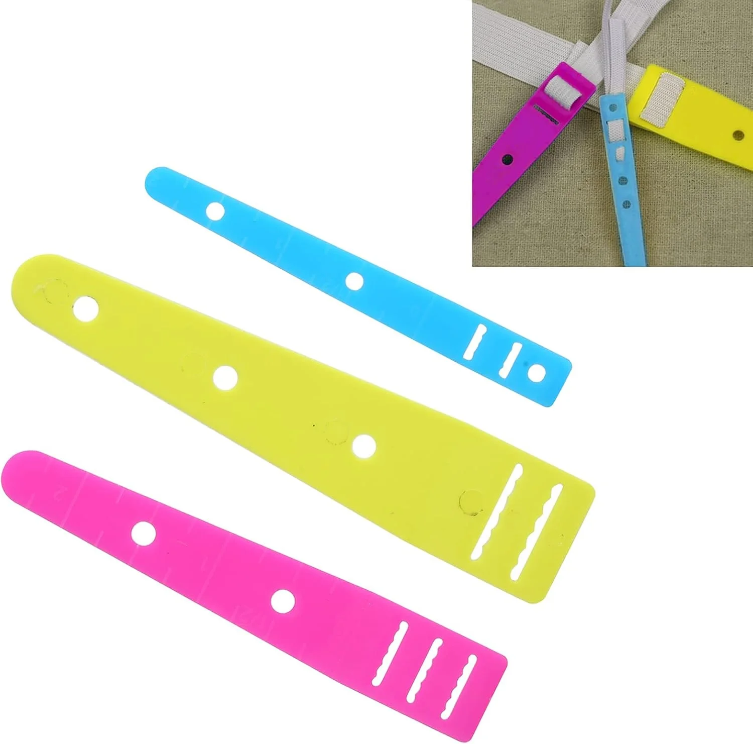 3 عدد نخ رد کن پلاستیکی رنگی، نخ رد کن بند کشی انعطاف پذیر برای تعمیر و ساخت لباس های بند دار