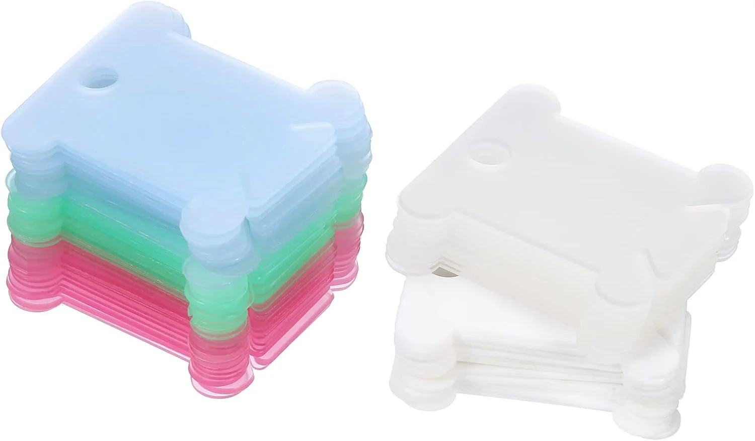 بوبین پلاستیکی نخ دندان، بسته 50 عددی کارت مقوایی نخ خیاطی برای سازماندهی و نگهداری نخ گلدوزی و کوک متقاطع، چند رنگ بوبین پلاستیکی نخ دندان، بسته 50 عددی کارت مقوایی نخ خیاطی برای سازماندهی و نگهداری نخ گلدوزی و کوک متقاطع، چند رنگ