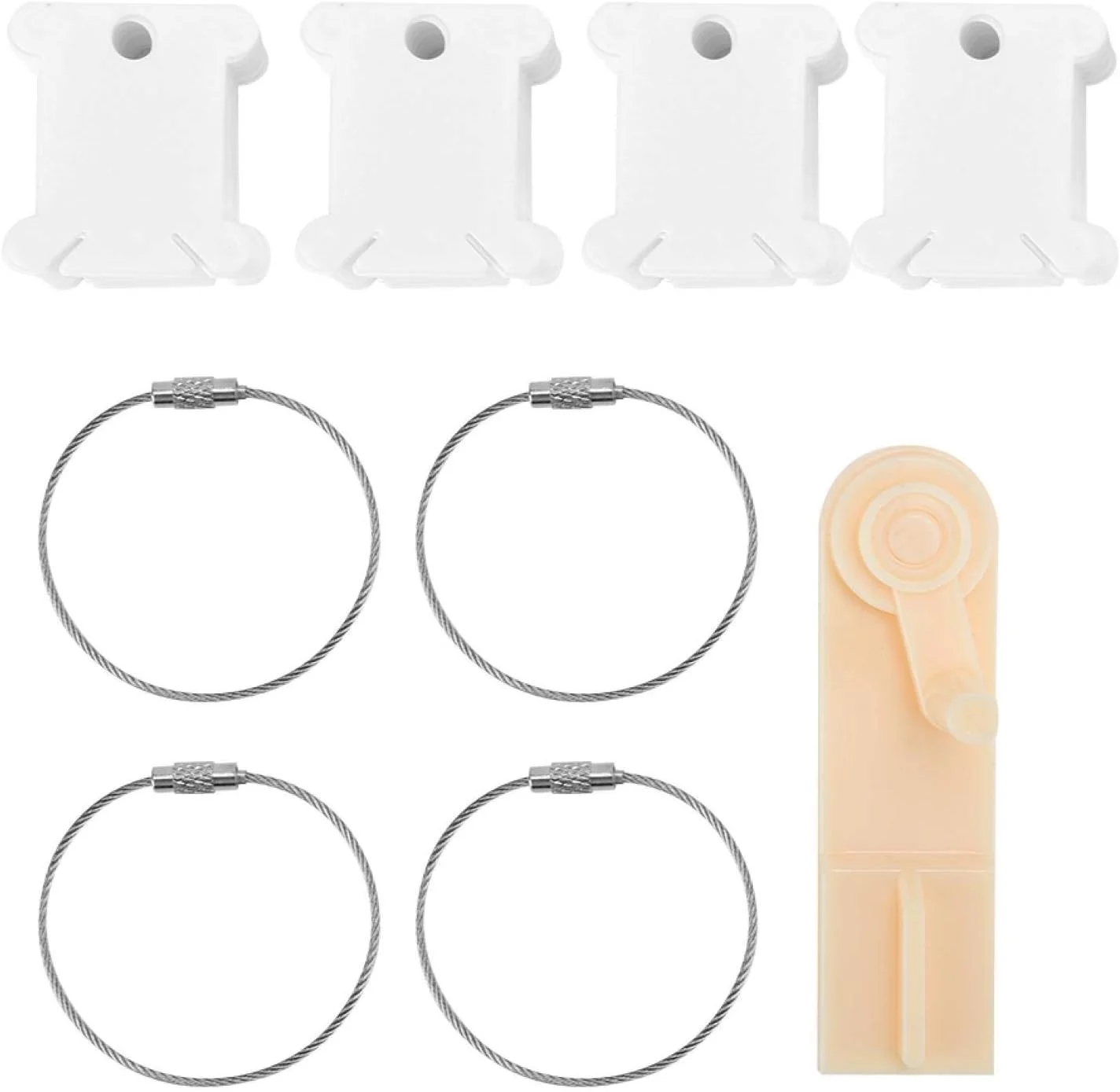 ست قرقره نخ دندان پلاستیکی با 1 عدد قرقره پیچ نخ دوزی برای کاردستی، گلدوزی DIY، ابزار مدیریت نخ، پیچش دستی، سفید ست قرقره نخ دندان پلاستیکی با 1 عدد قرقره پیچ نخ دوزی برای کاردستی، گلدوزی DIY، ابزار مدیریت نخ، پیچش دستی، سفید